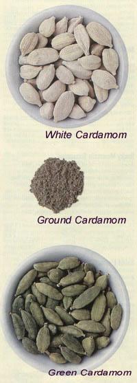 Cardamom:  White, Ground, and Green